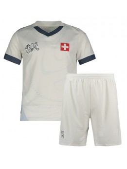 Billige Sveits Bortedraktsett Barn EM 2024 Kortermet (+ Korte bukser)